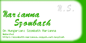 marianna szombath business card